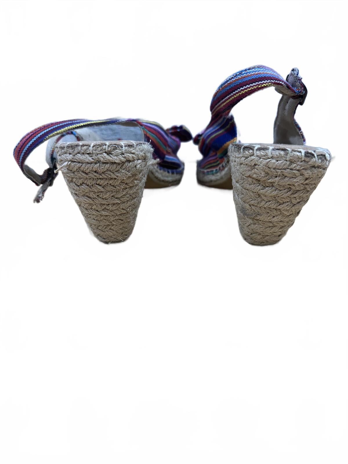 Croft & Barrow Colorful Striped Espadrille Wedge Sandals with Bow Accent