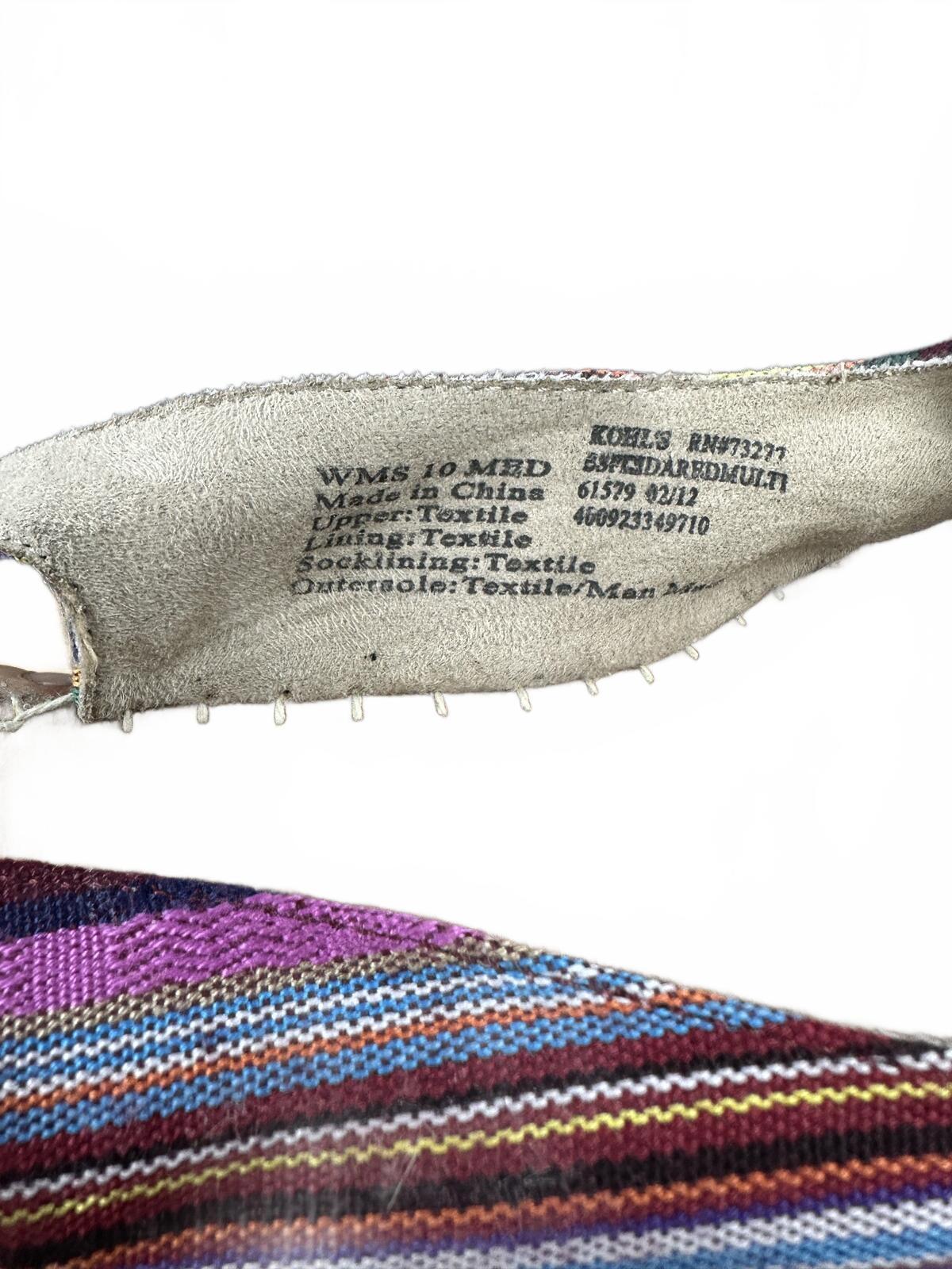 Croft & Barrow Colorful Striped Espadrille Wedge Sandals with Bow Accent