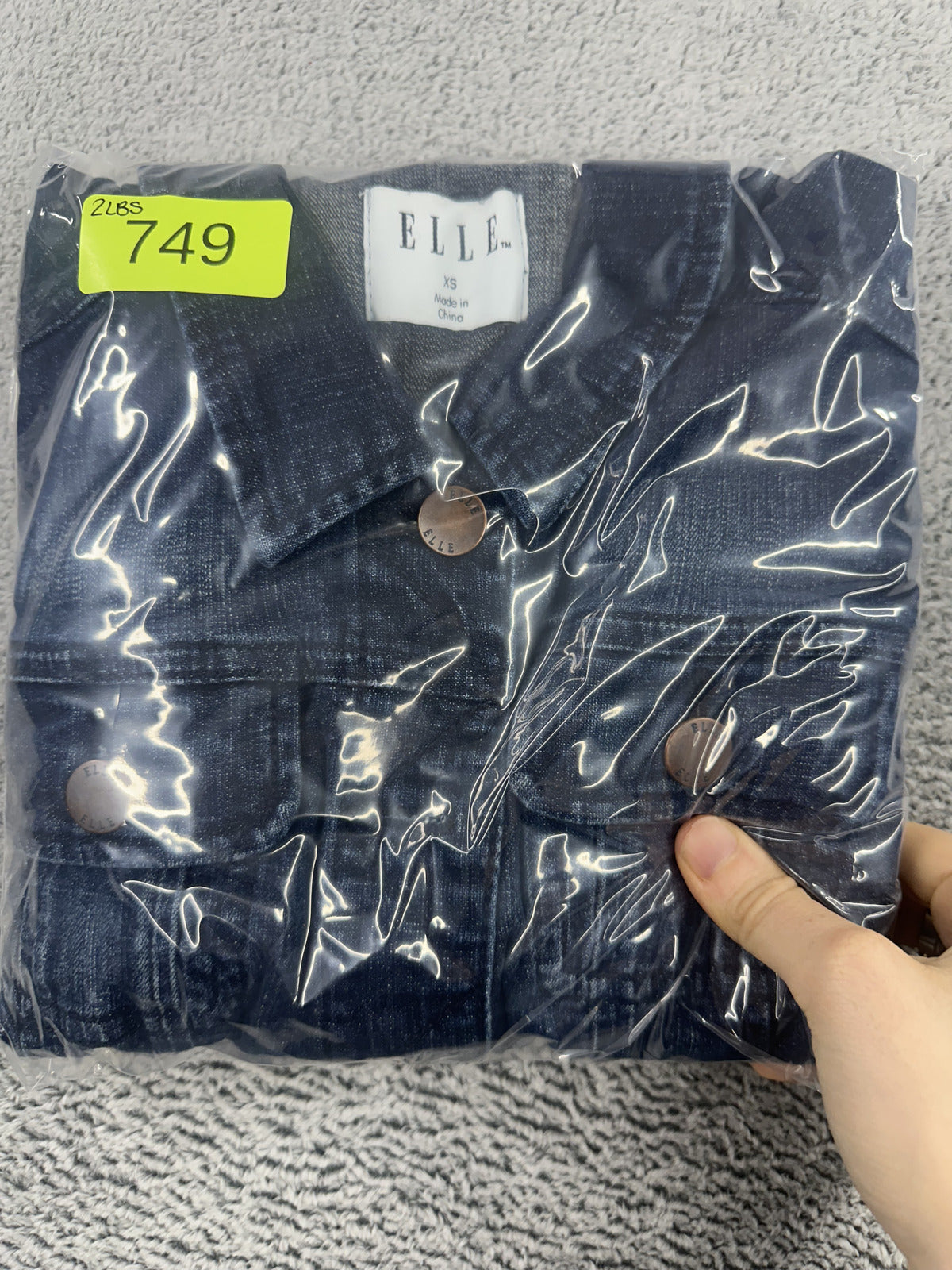 ELLE Denim Jacket Vintage Casual Streetwear Medium Blue Wash Classic Buttoned