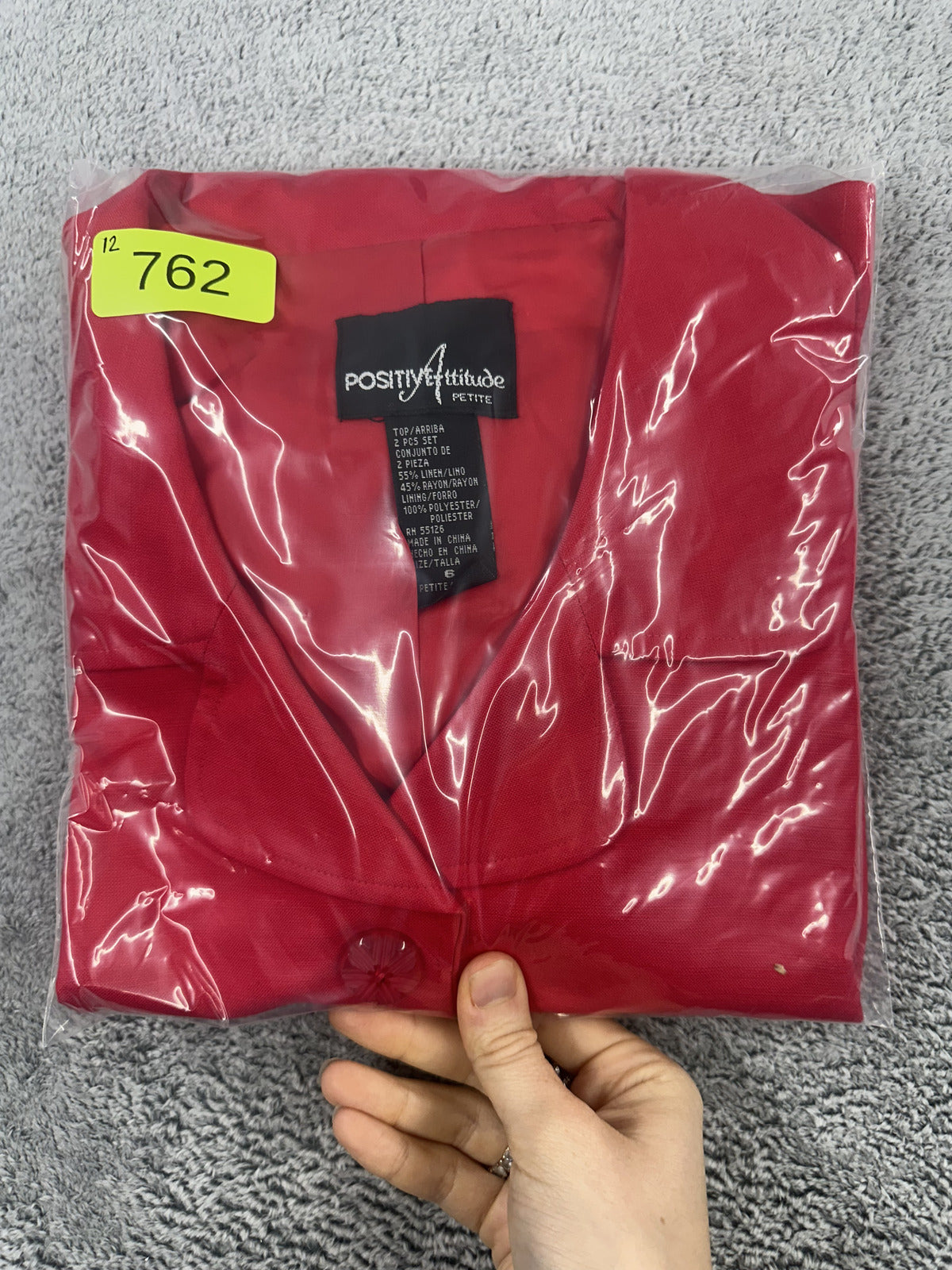 Positive Attitude Petites Red Cropped Blazer Jacket with Rounded Collar