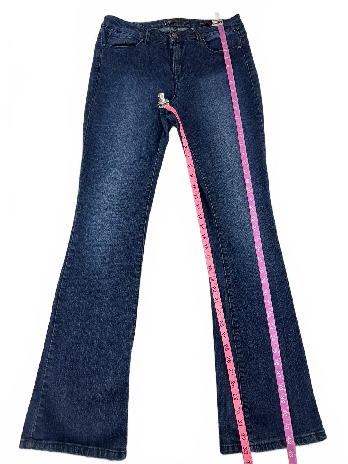 Kardashian Kollection Khloe Curvy Slim Bootcut Jeans Retro 70s Inspired Blue