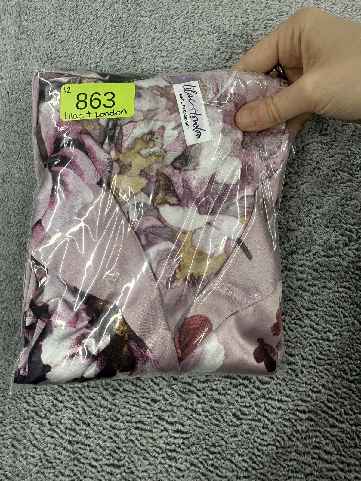 Lilac & London Whimsigoth Satin Floral Pajama Set Pink Purple Coquette