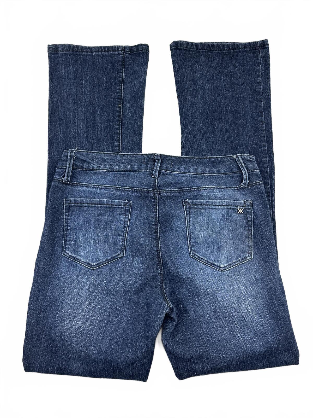 Kardashian Kollection Khloe Curvy Slim Bootcut Jeans Retro 70s Inspired Blue