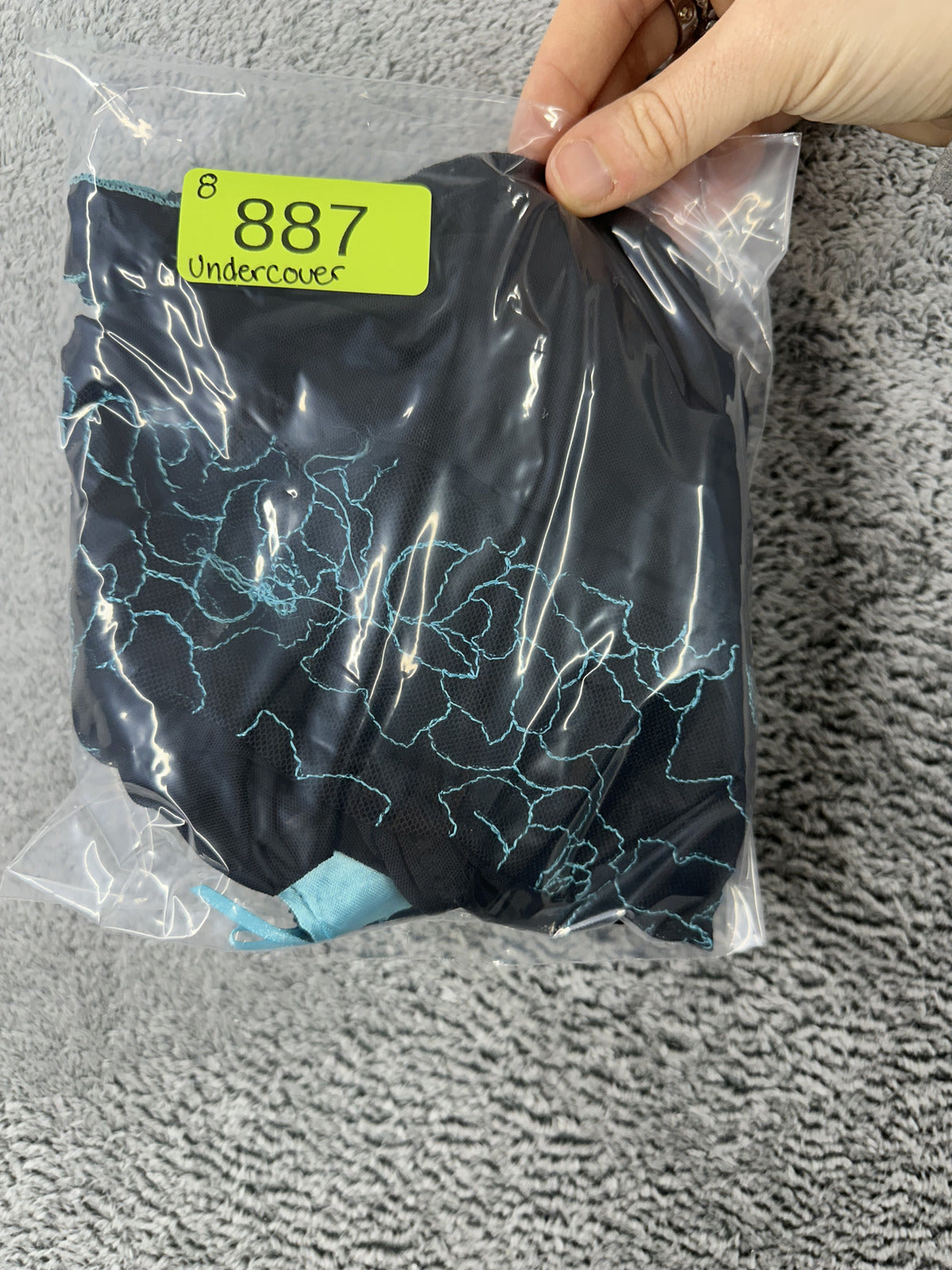 Undercover Black and Turquoise Floral Embroidered Sheer Mesh Corset Top Size 38C