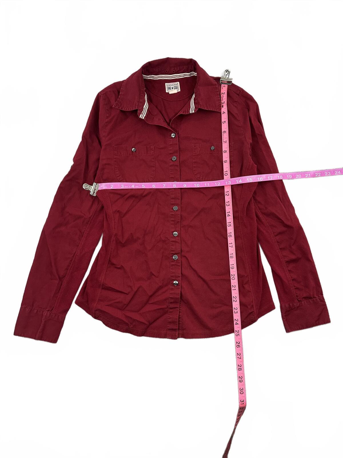 Converse One Star Red Button Up Shirt Classic Casual Preppy Y2K
