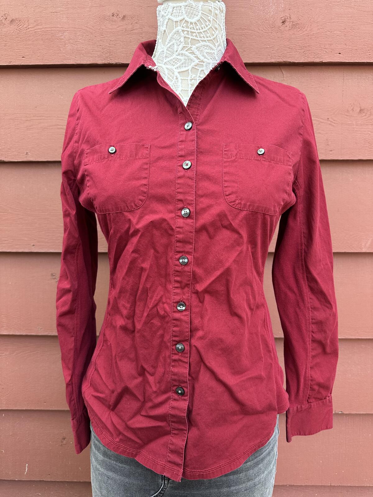 Converse One Star Red Button Up Shirt Classic Casual Preppy Y2K