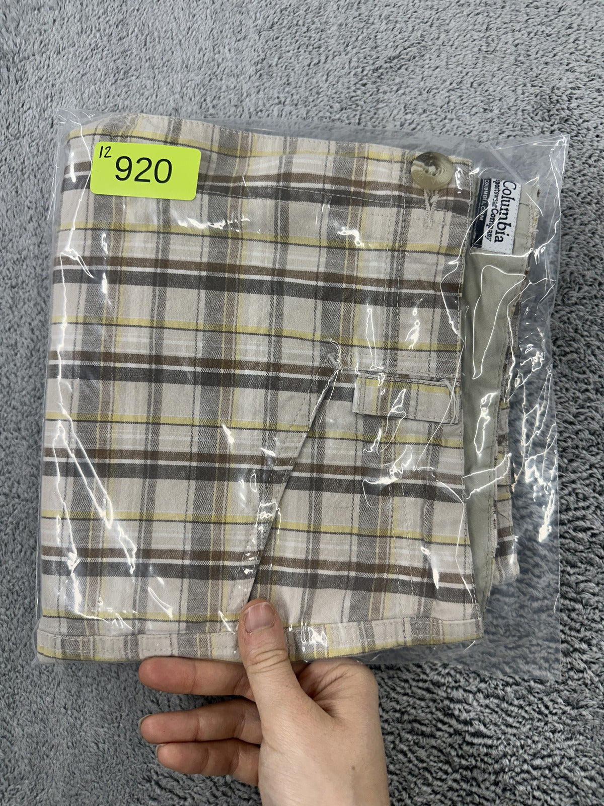 Columbia Plaid Shorts Casual Outdoor Beige Brown Classic Summer