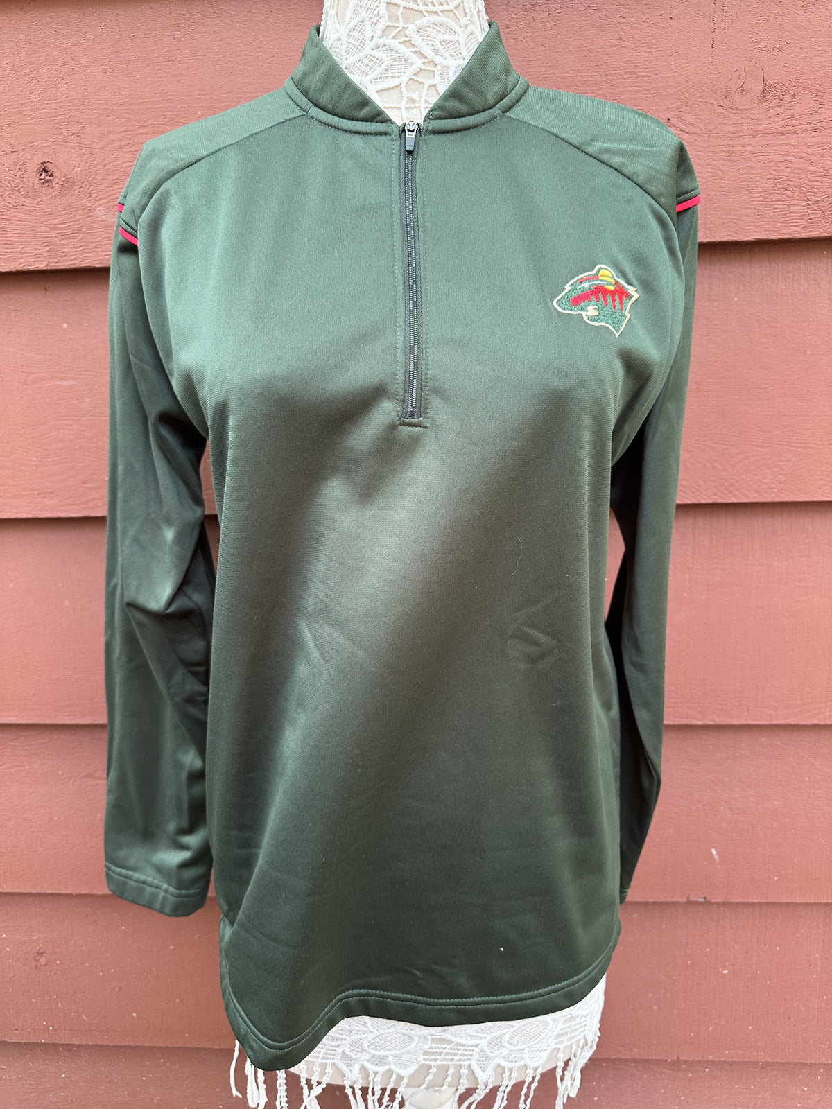 NHL Minnesota Wild Quarter Zip Pullover Sporty Athleisure Activewear