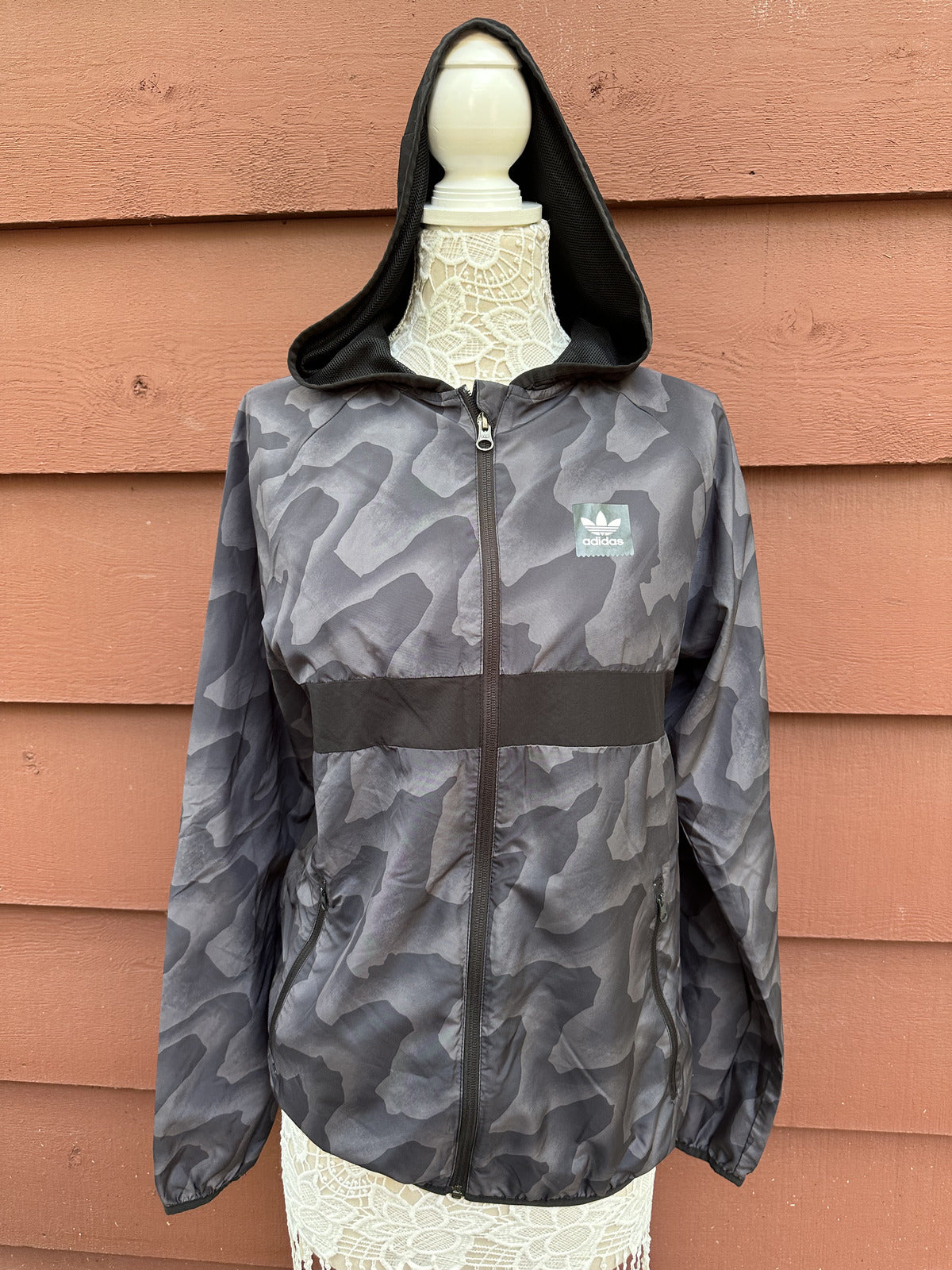 Adidas Originals BB Warp Wind Jacket Black Gray Camouflage Full Zip