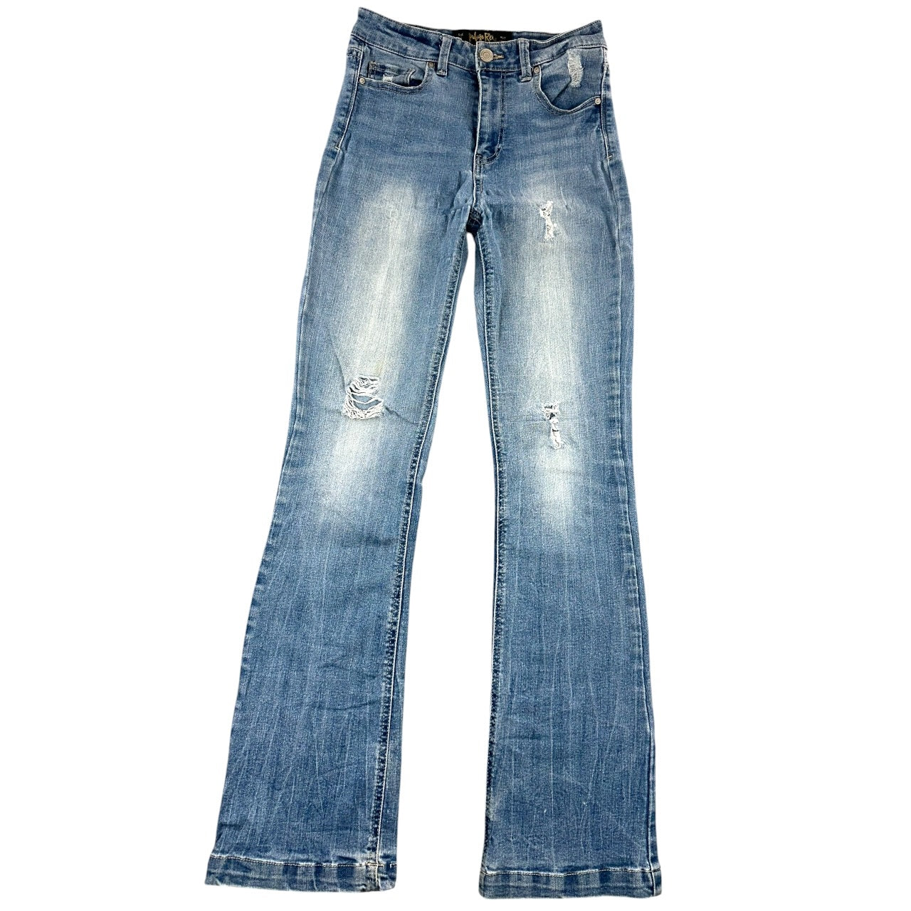 Indigo Rein Distressed Boho Flare Jeans