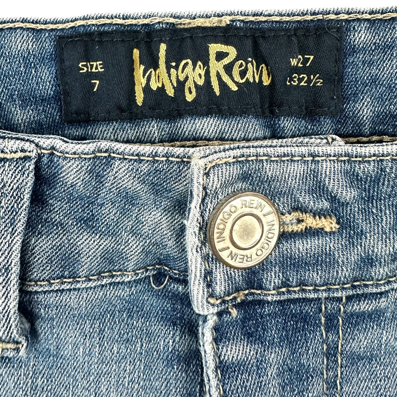 Indigo Rein Distressed Boho Flare Jeans