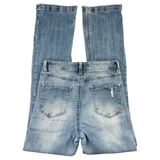 Indigo Rein Distressed Boho Flare Jeans