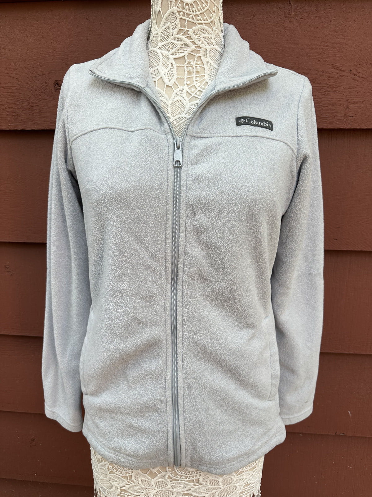 Columbia Benton Springs Full Zip Gray Fleece Jacket Sporty Lounge