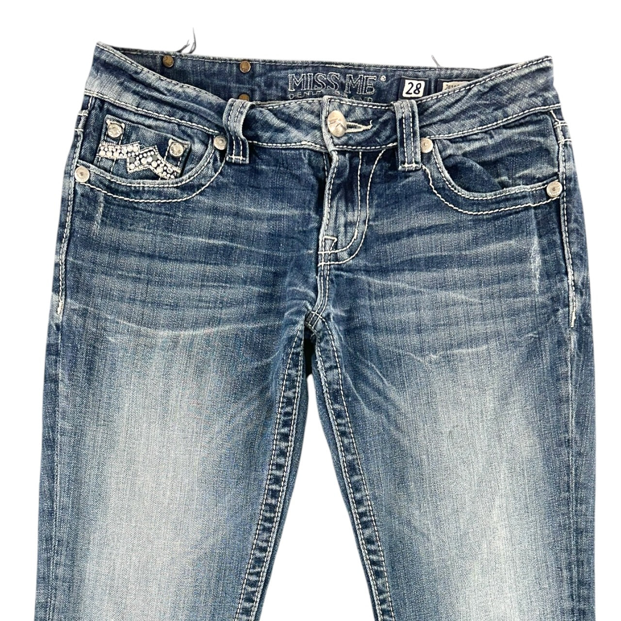 Vintage Y2K Miss Me Blingy Embellished Straight Leg Jeans