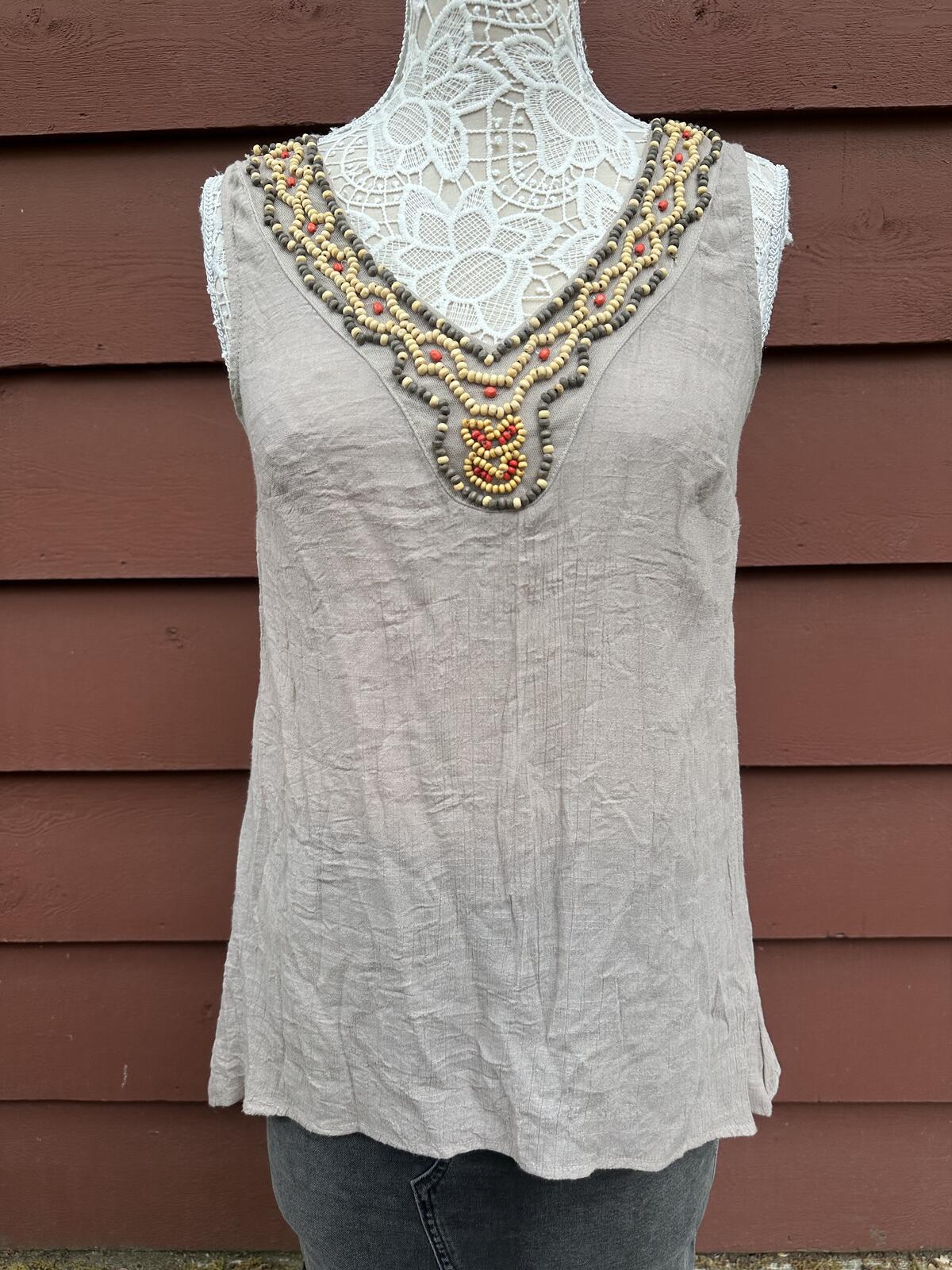 Alyx Beaded Embellished V Neck Sleeveless Top