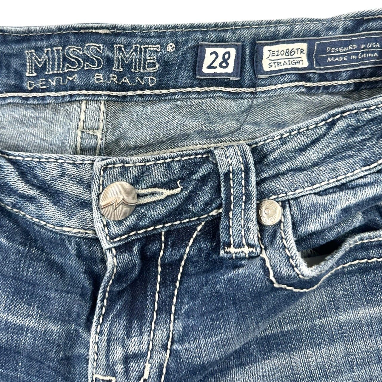 Vintage Y2K Miss Me Blingy Embellished Straight Leg Jeans