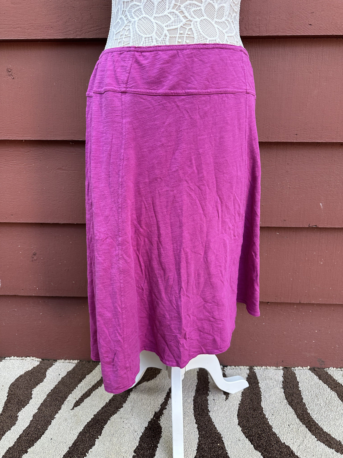 Prana Magenta Asymmetrical Organic Cotton Skirt Y2K Boho Midi Skirt