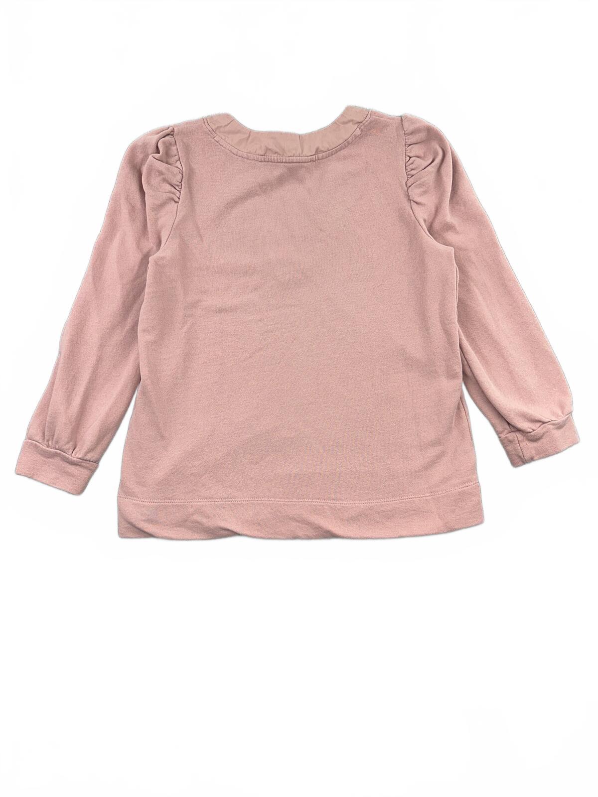 LOFT Soft Mauve V Neck Long Sleeve Top with Button Detail Feminine Casual Style