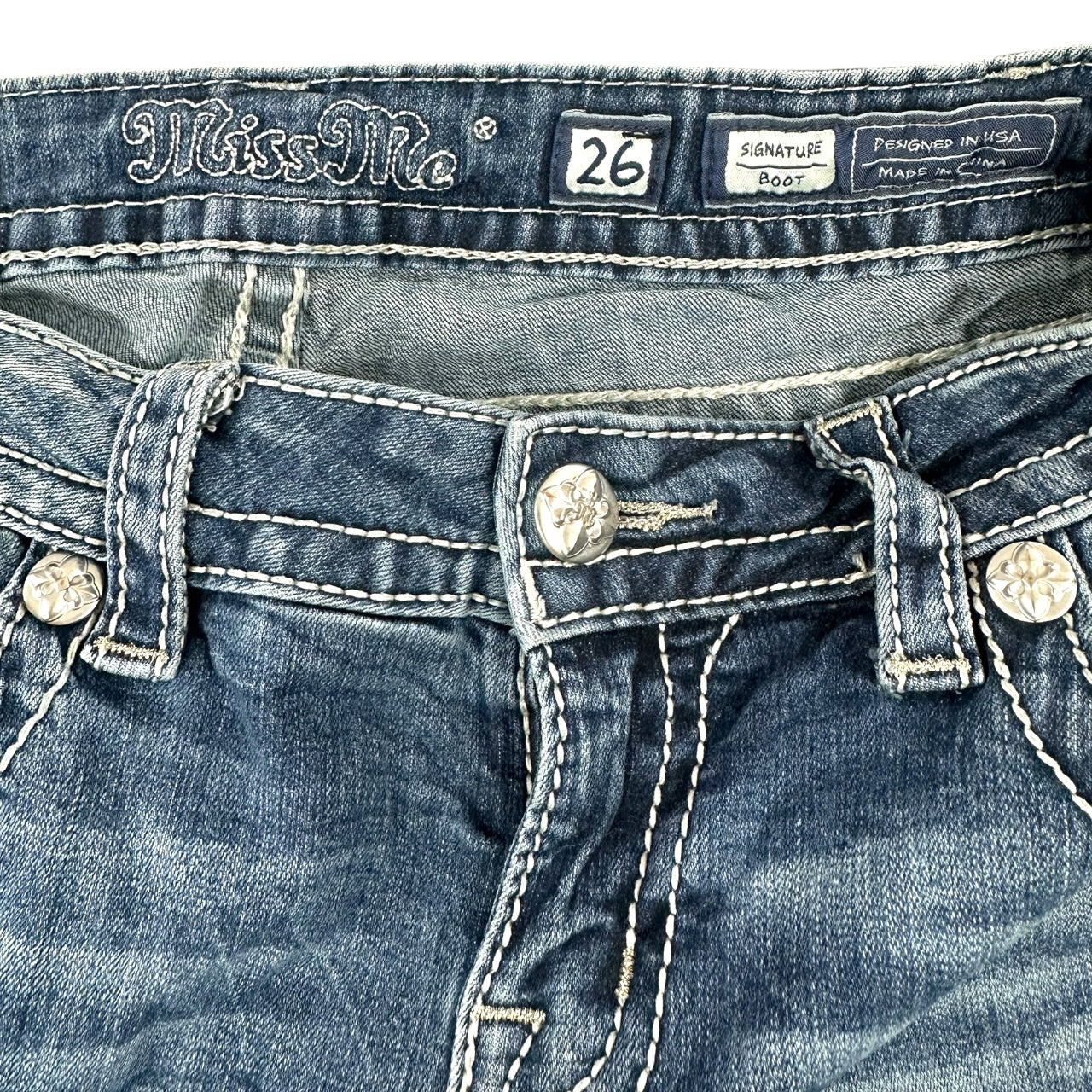 Vintage Miss Me Blingy Wing Embellished Bootcut Jeans