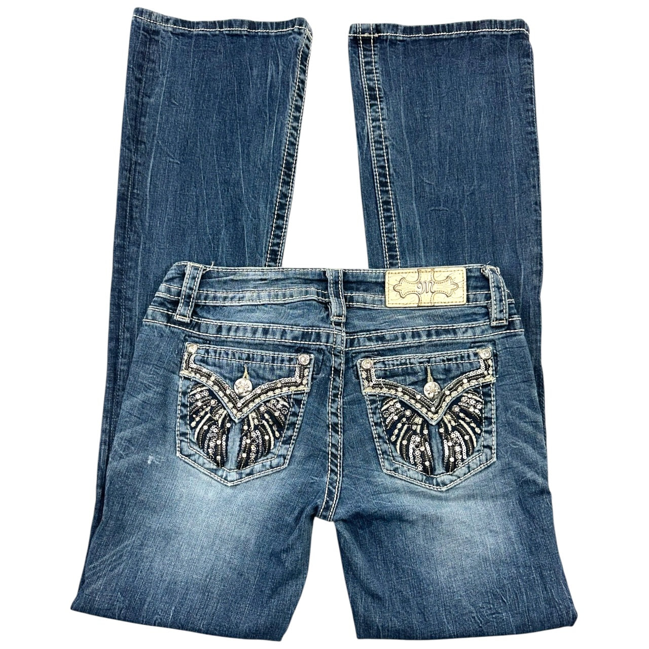 Vintage Miss Me Blingy Wing Embellished Bootcut Jeans