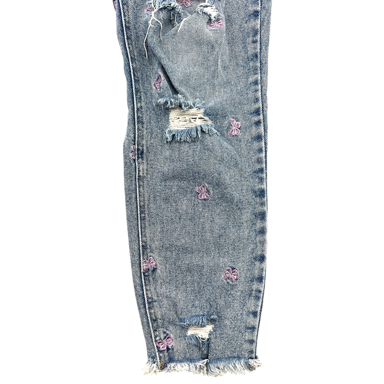 Tinseltown Distressed Butterfly Mom Jean