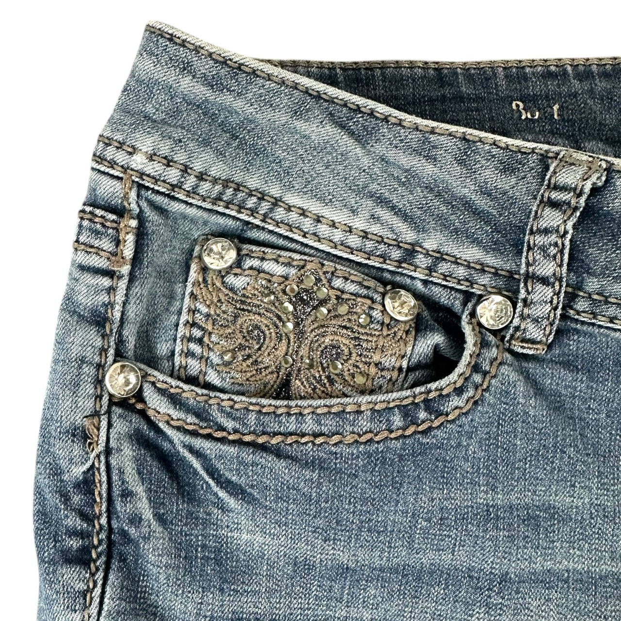 Vintage Y2K Apt 9 Bling Embellished Bootcut Jeans