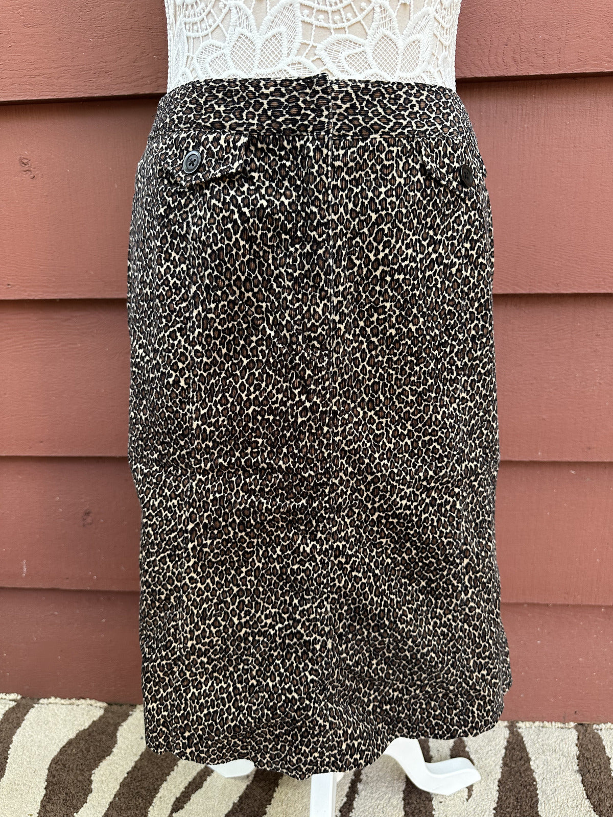 Talbots Leopard Print A Line Skirt Mid Rise