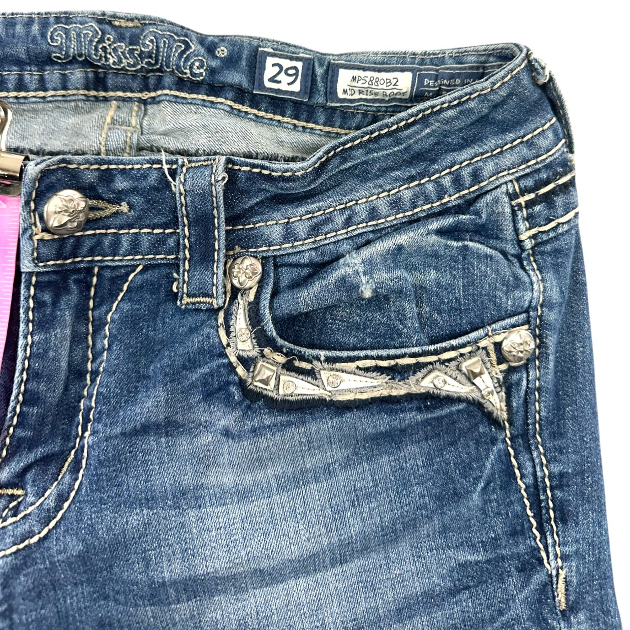 Vintage Y2K Blingy Miss Me Embellished Bootcut Jeans