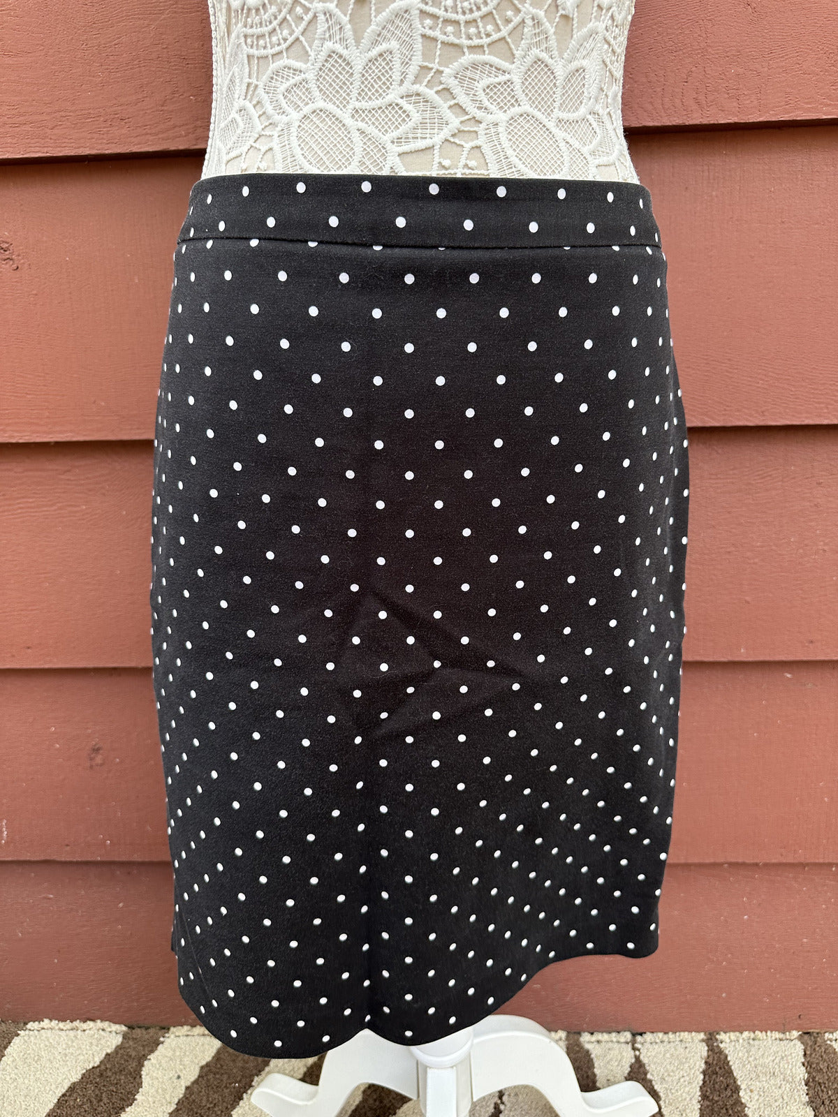 Liz Claiborne Black and White Polka Dot Pencil Skirt Classic Vintage Inspired