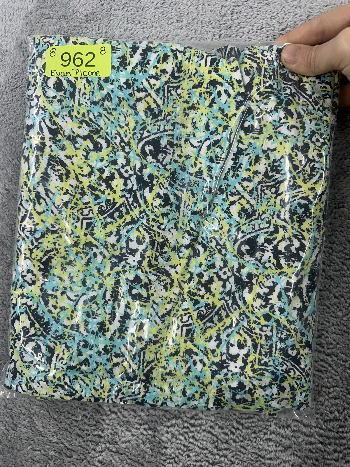 Evan Picone Vibrant Abstract Print A Line Skirt in Turquoise Yellow Black