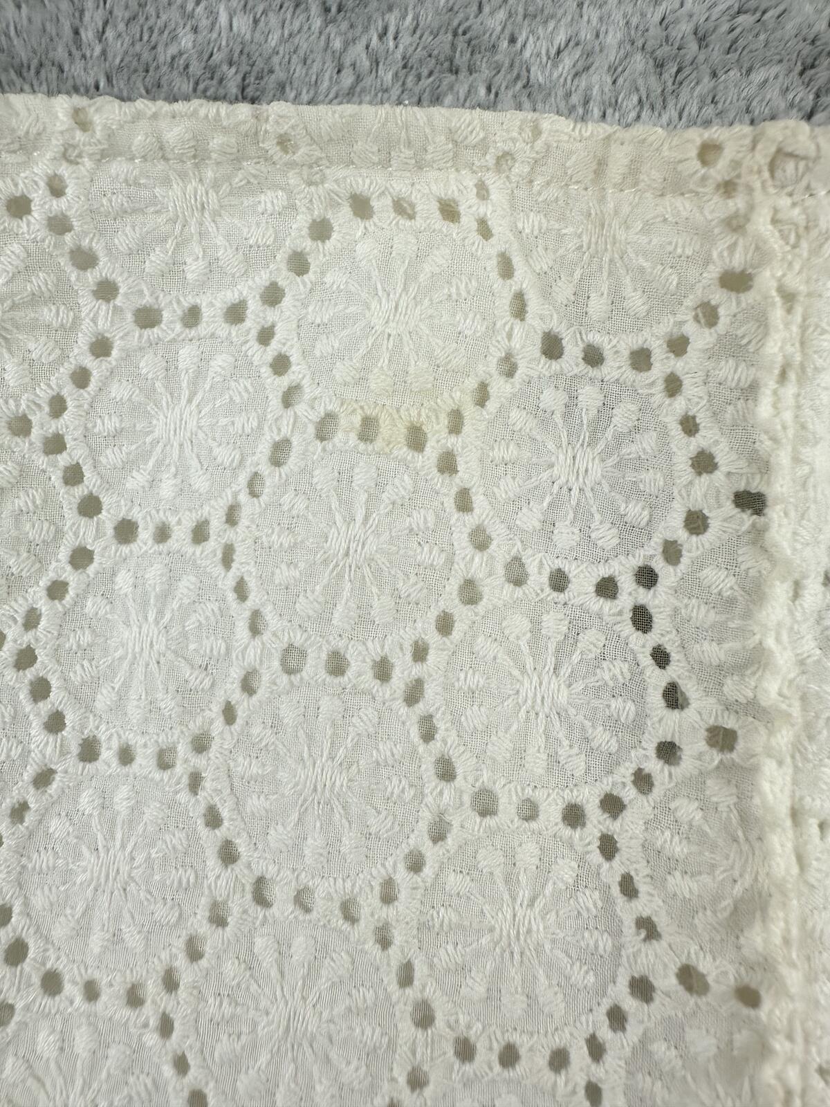 Willi Smith Vintage White Eyelet Lace A Line Skirt Classic Bohemian Feminine