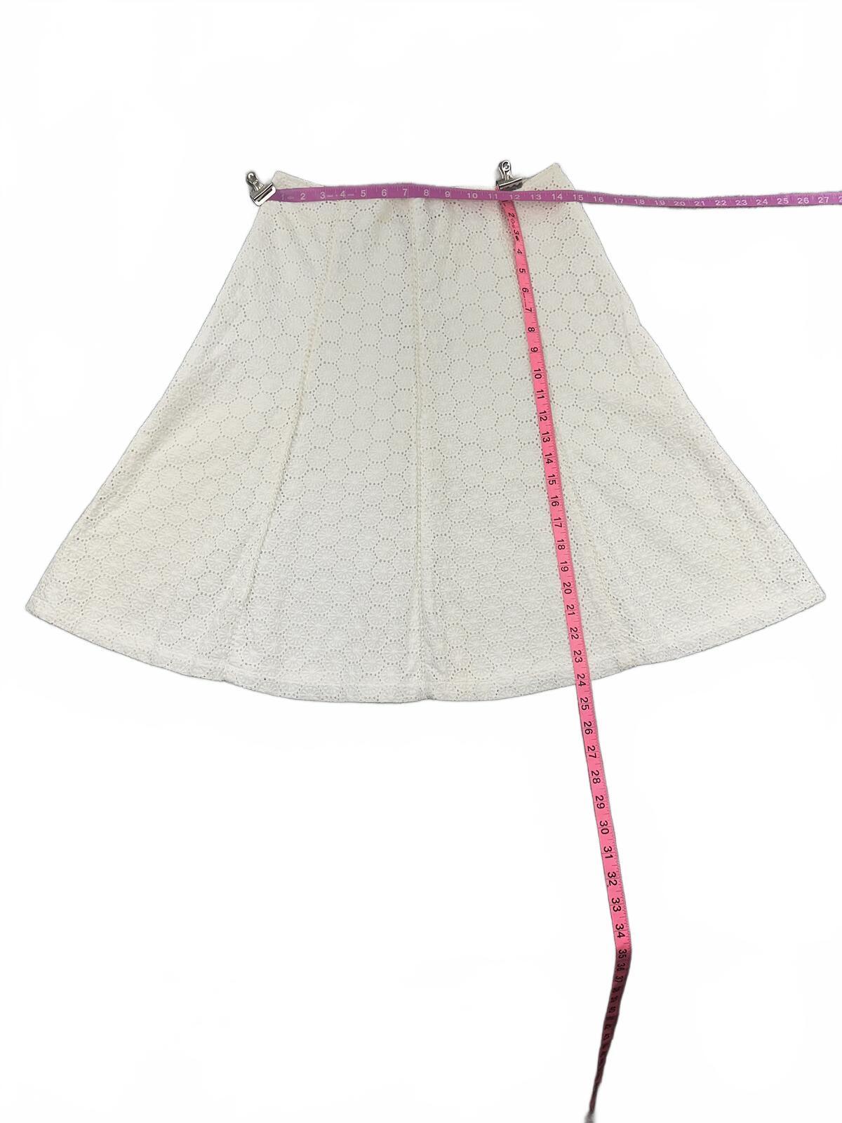Willi Smith Vintage White Eyelet Lace A Line Skirt Classic Bohemian Feminine