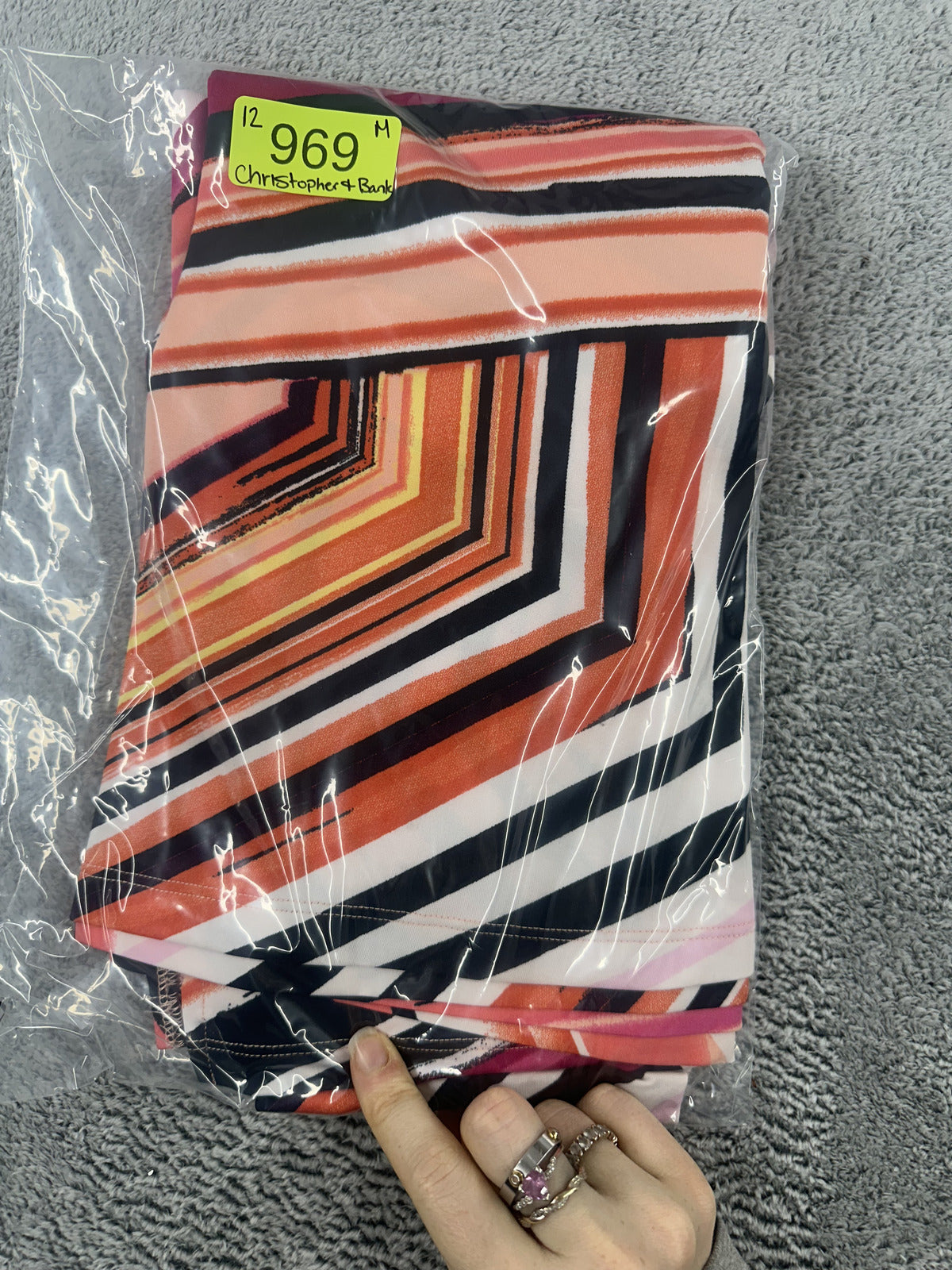 Christopher & Banks Y2K Abstract Geometric Print Midi Skirt or Stapless Dress