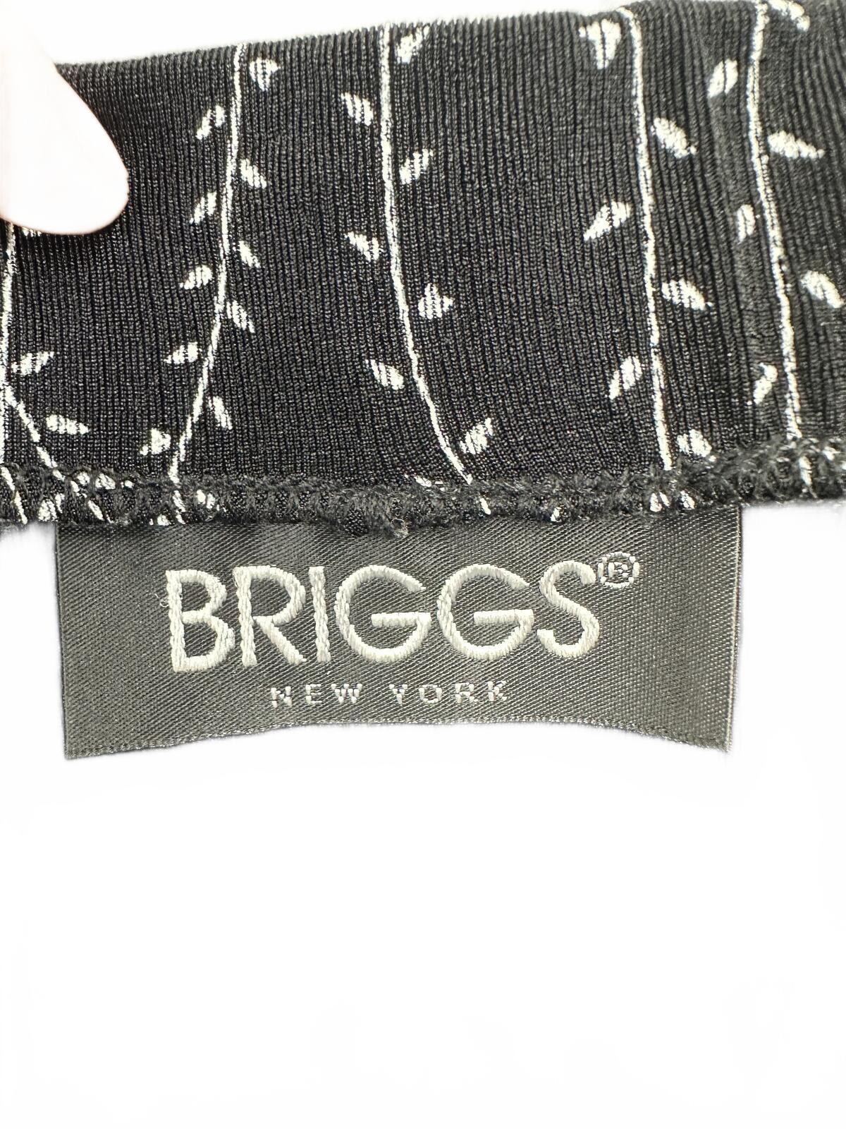 Briggs New York Vintage Black and White Abstract Pattern Midi Skirt