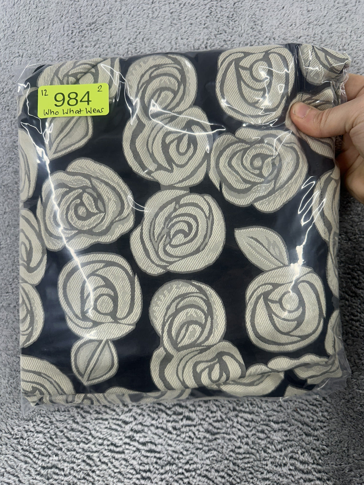 NWT Who What Wear Black and Gray Floral Pleated Midi Skirt Maximalist