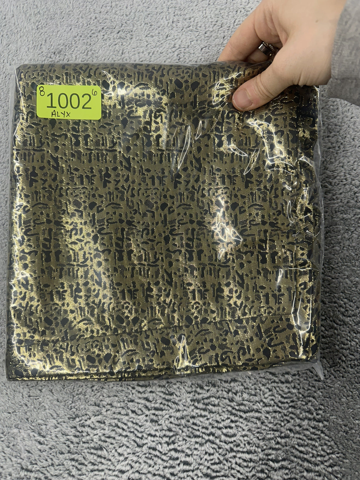 Alyx Gold Metallic Mini Skirt Y2K Luxe Liquid Gold Jacquard A Line Skirt