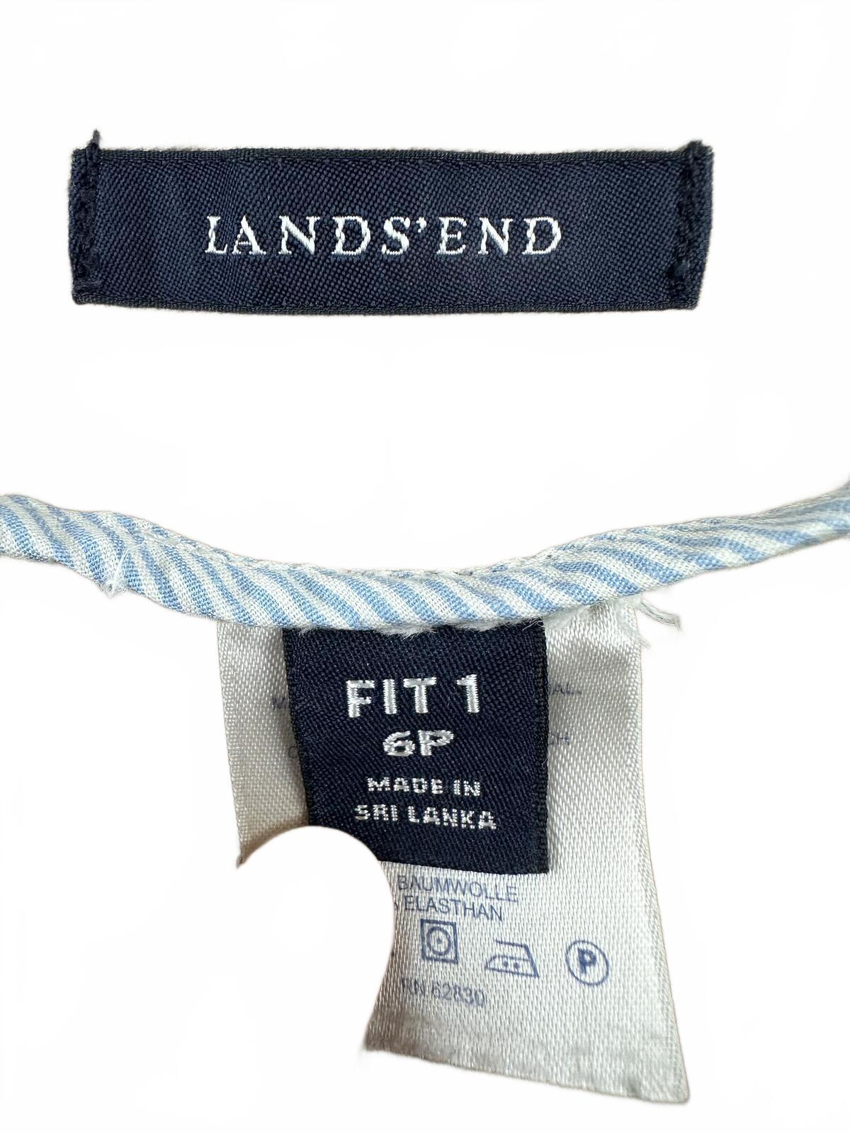 Lands End Classic Khaki Shorts Adjustable Side Buckles Buttoned Back Pockets 6P