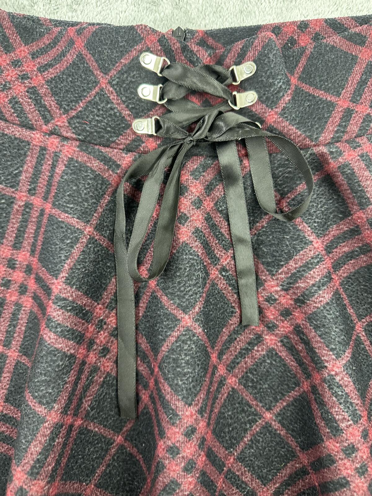 Plaid Lace Up A Line Skort