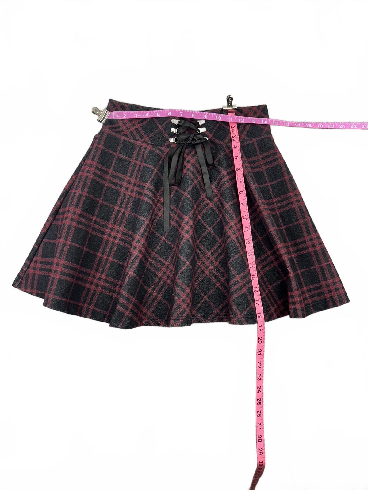 Plaid Lace Up A Line Skort