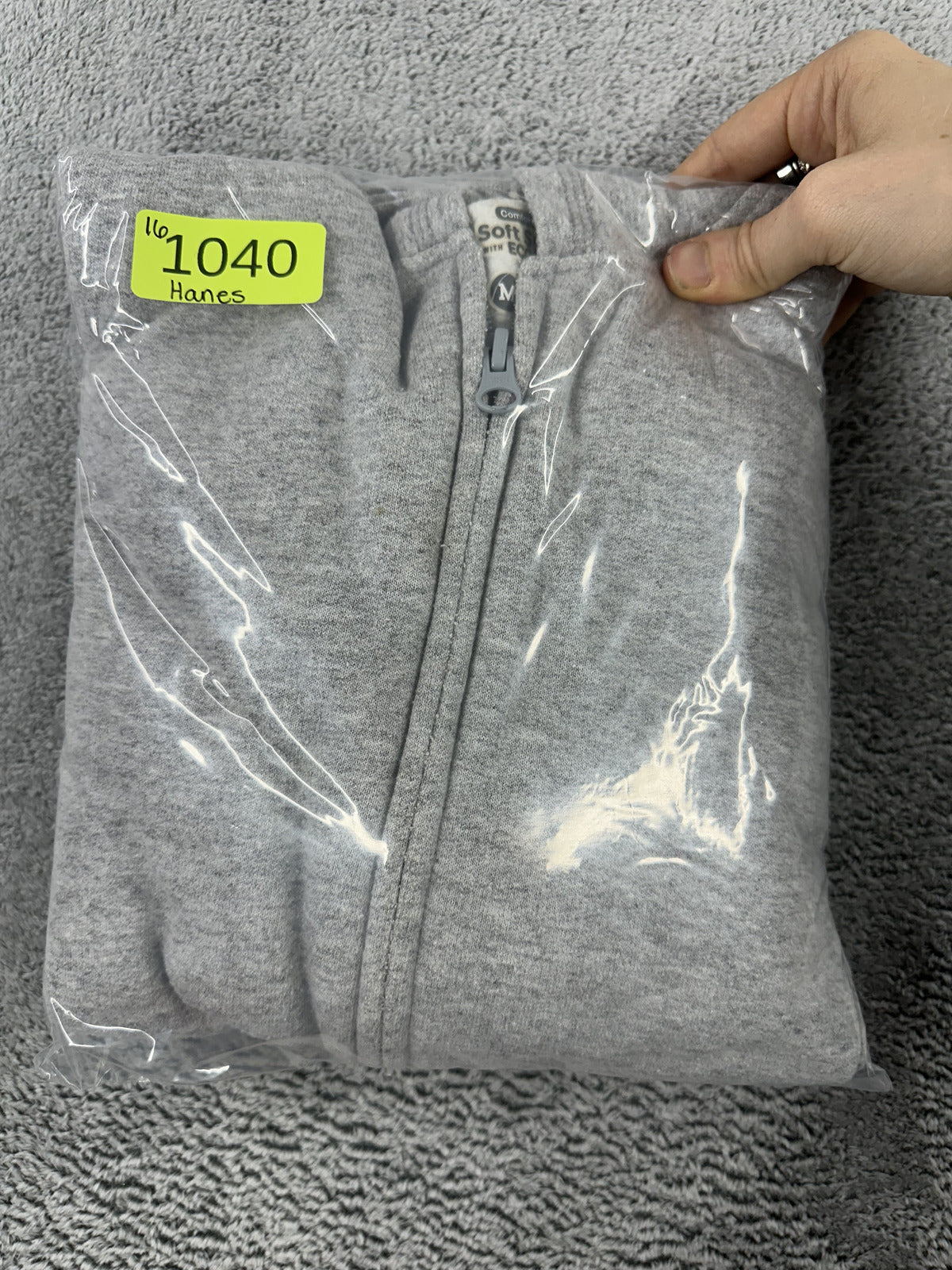 Hanes Classic Grey Zip Up Hoodie Casual Athleisure Sweatshirt