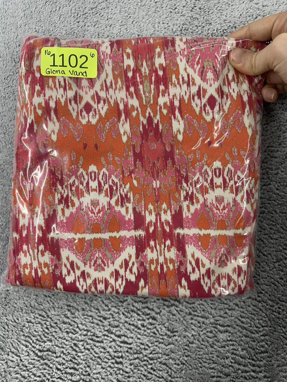 Gloria Vanderbilt Amanda Ikat Print Cropped Pants in Burgundy and Orange