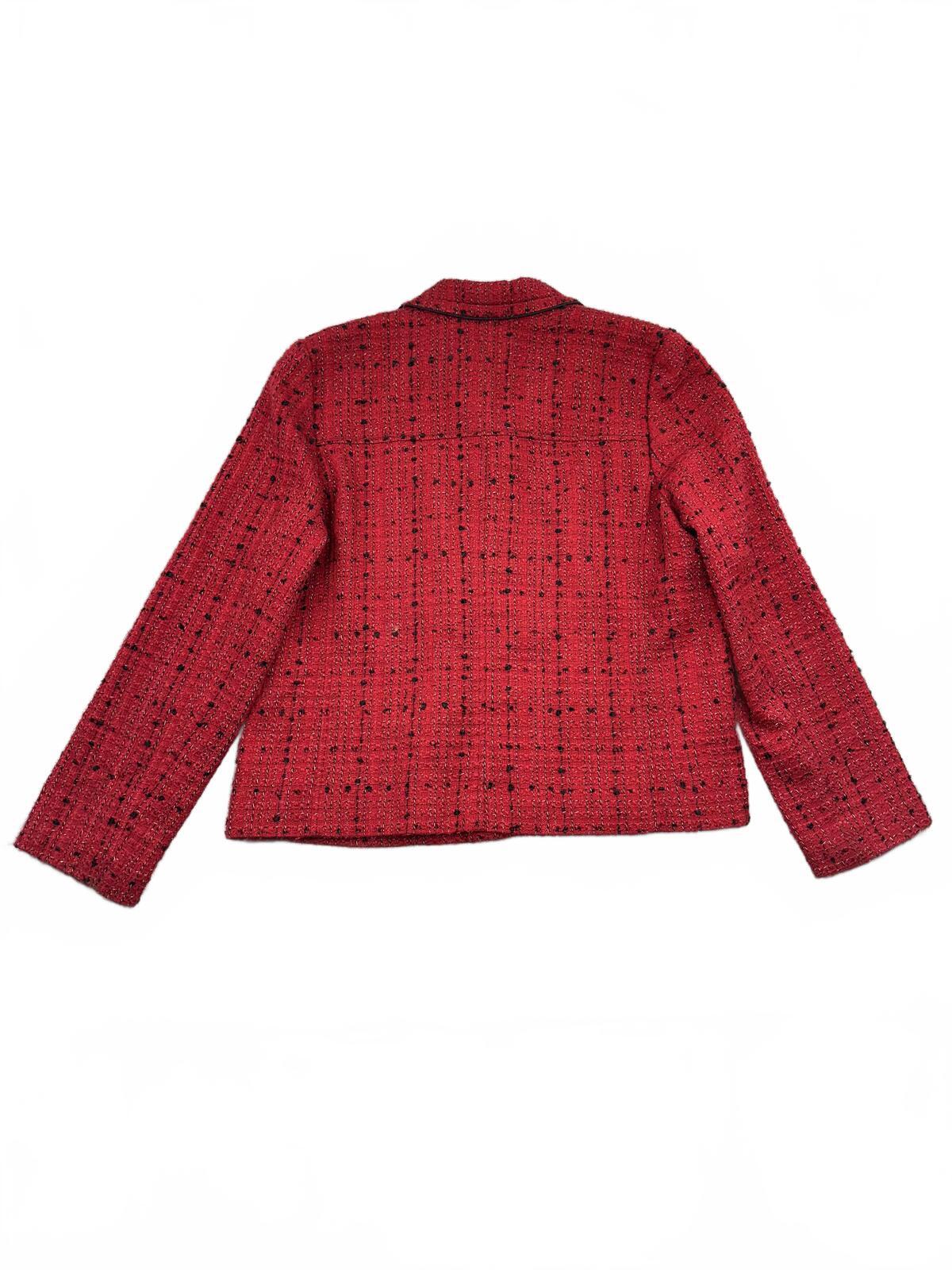 Rafael Red Tweed Jacket Classic Vintage Inspired Button Up