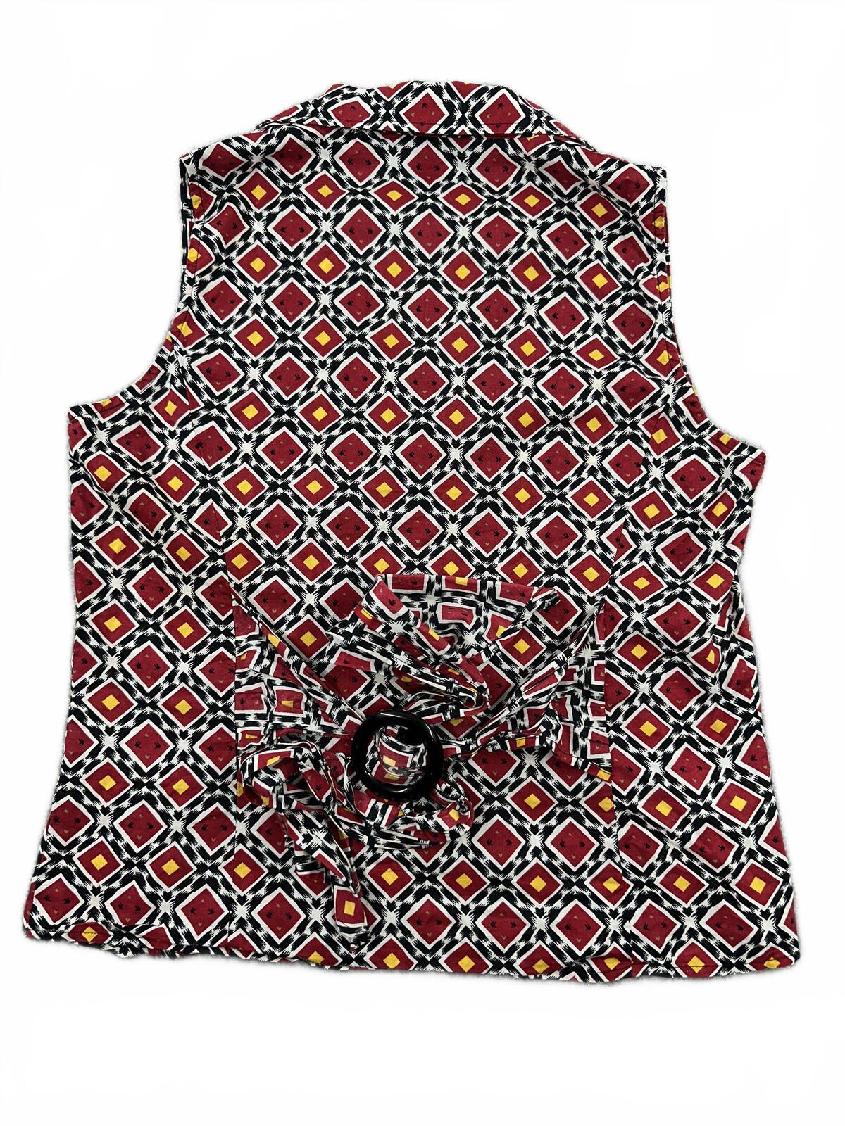 Jones New York Geometric Print Sleeveless Blouse