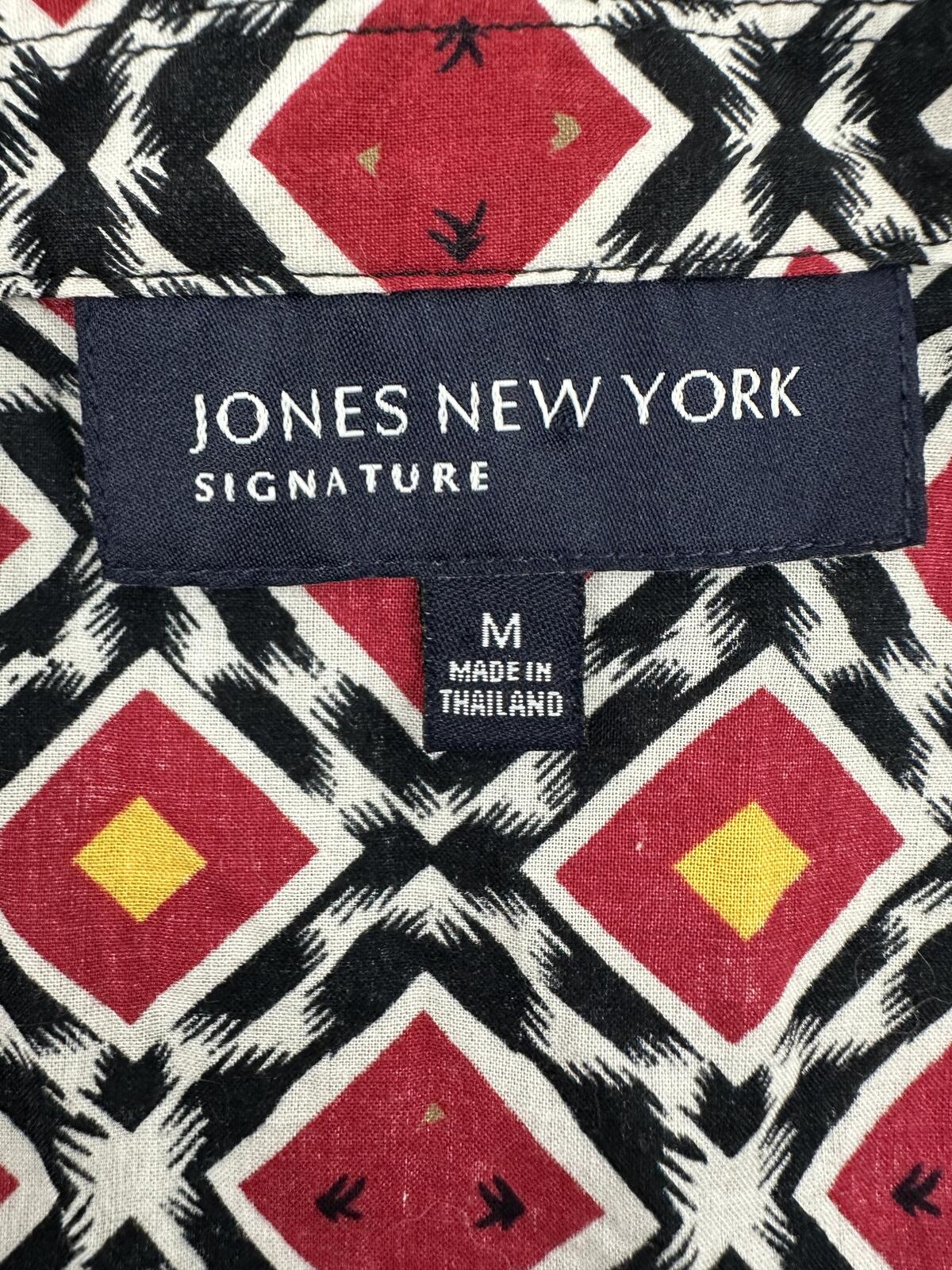 Jones New York Geometric Print Sleeveless Blouse