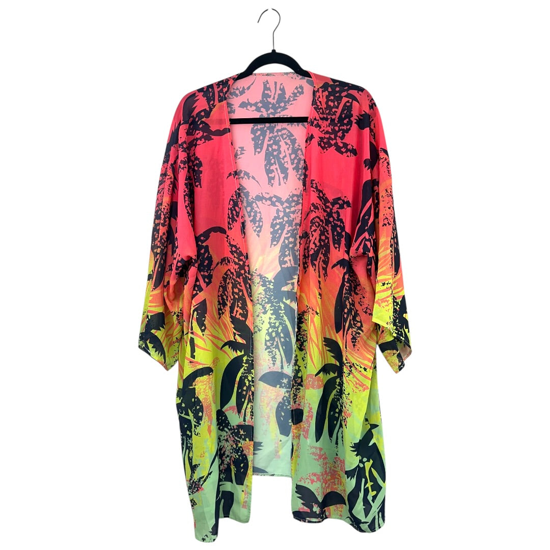 Tropical Palm Tree Print Swimsuit Cover Up
