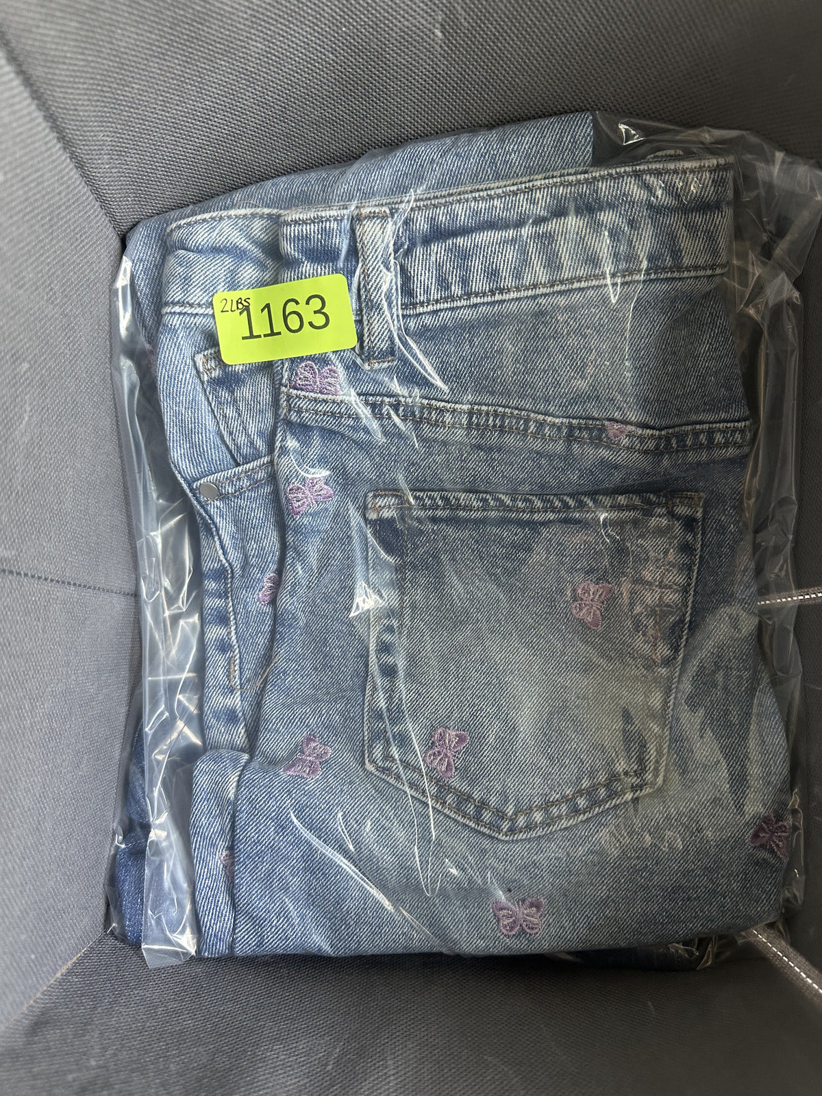 Tinseltown Butterfly Embroidered Distressed Mom Jeans High Rise Y2K Fairycore