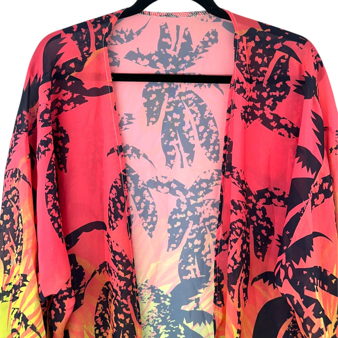 Tropical Palm Tree Print Swimsuit Cover Up