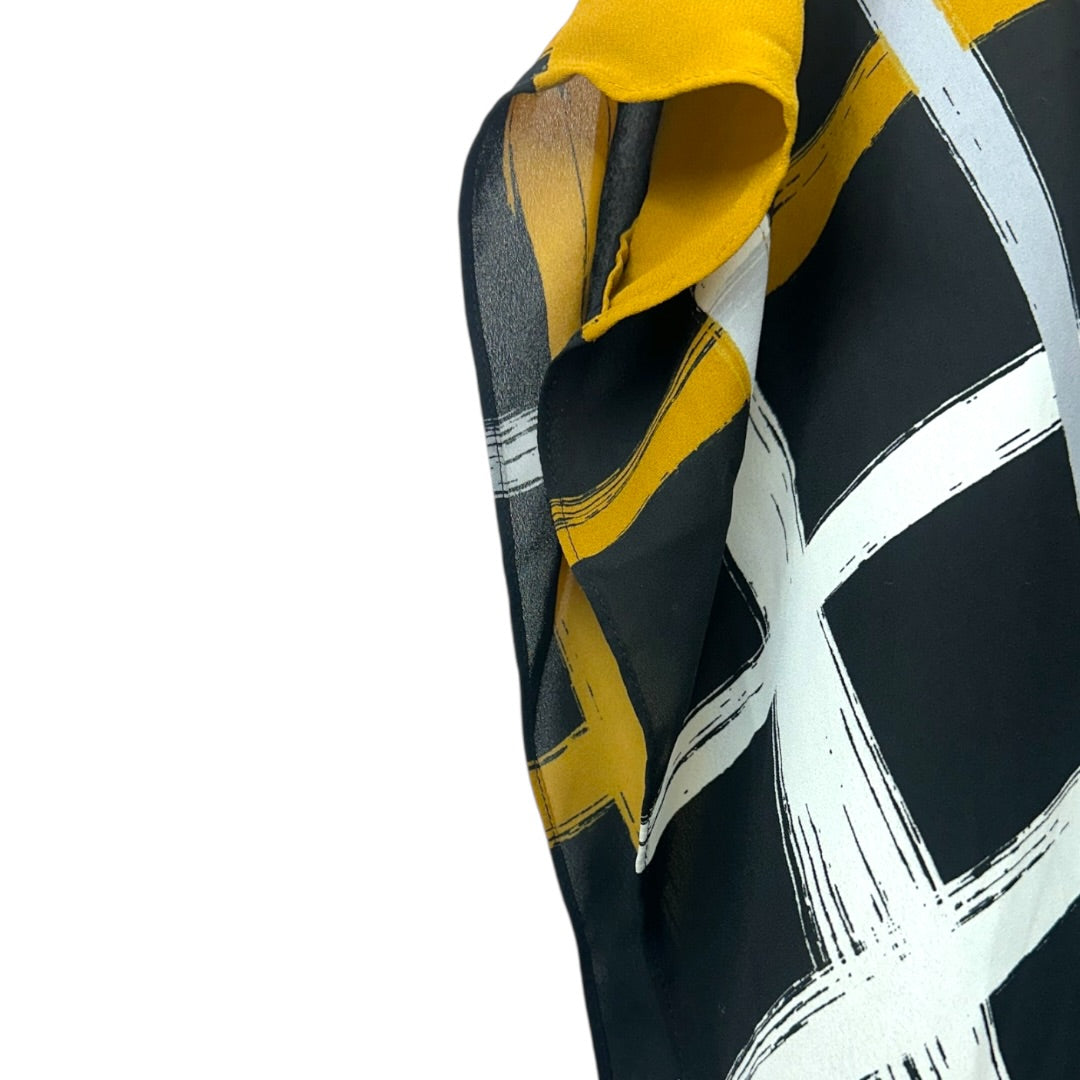 Alfani Brush Stroke Plaid Kimono Sleeve Layered Blouse