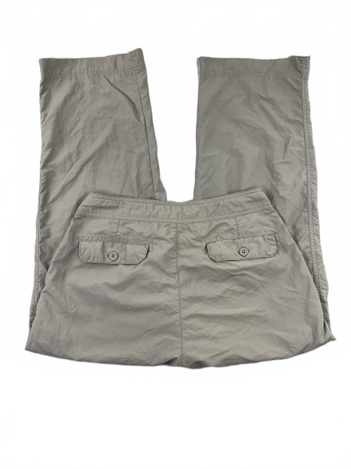 REI Casual Beige Drawstring Utility Pants with Buttoned Back Pocket
