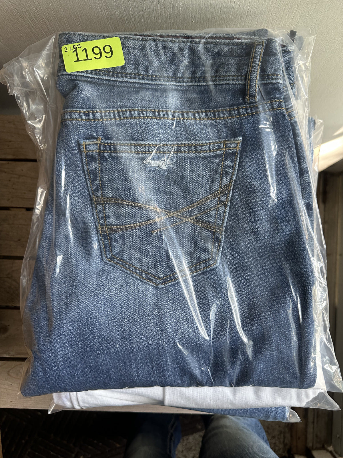 Aéropostale Vintage Distressed Bootcut Jeans Medium Wash Blue Denim
